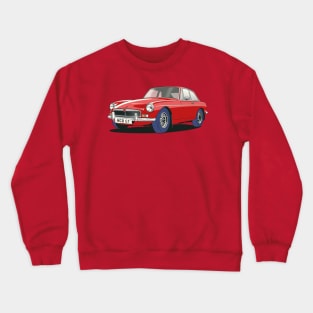 MGB GT Vintage Car in Flame Red Crewneck Sweatshirt